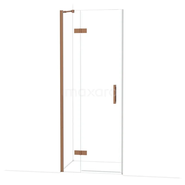 Diamond Douchedeur | 80 cm Glanzend koper Helder glas Draaideur DDB22351210GKP
