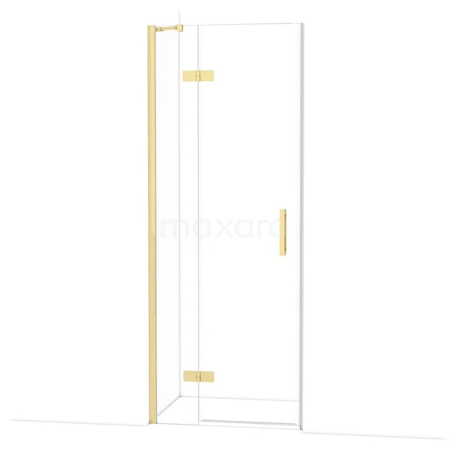 Diamond Douchedeur | 80 cm Glanzend lichtgoud Helder glas Draaideur DDB22351210GLG