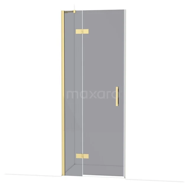 Diamond Douchedeur | 80 cm Glanzend lichtgoud Rookglas Draaideur DDB22351211GLG