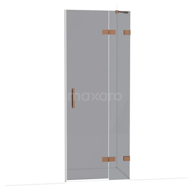 Diamond Douchedeur | 80 cm Glanzend koper Rookglas Draaideur DDB22351221GKP Diamond Douchedeur | 80 cm Glanzend koper Rookglas Draaideur DDB22351221GKP
