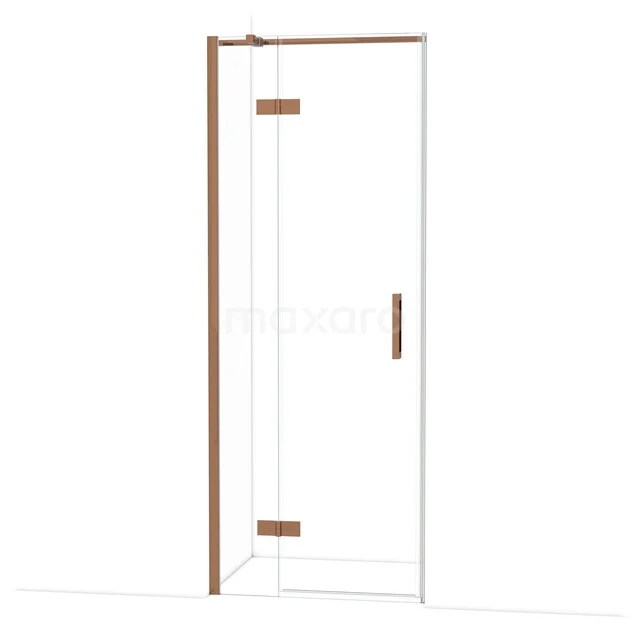 Diamond Douchedeur | 80 cm Glanzend koper Helder glas Draaideur DDB22351310GKP