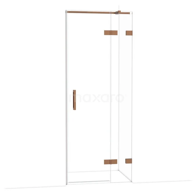 Diamond Douchedeur | 80 cm Glanzend koper Helder glas Draaideur DDB22351320GKP Diamond Douchedeur | 80 cm Glanzend koper Helder glas Draaideur DDB22351320GKP