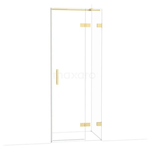 Diamond Shower door | 80 cm Glanzend lichtgoud Clear glass Pivot door DDB22351320GLG Diamond Shower door | 80 cm Glanzend lichtgoud Clear glass Pivot door DDB22351320GLG