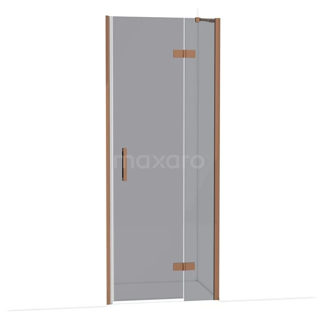 Diamond Douchedeur | 80 cm Glanzend koper Rookglas Draaideur DDB22352211GKP