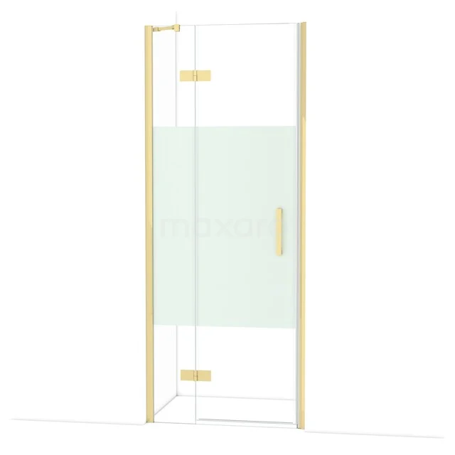 Diamond Douchedeur | 80 cm Glanzend lichtgoud Helder met matte strook Draaideur DDB22352213GLG Diamond Douchedeur | 80 cm Glanzend lichtgoud Helder met matte strook Draaideur DDB22352213GLG