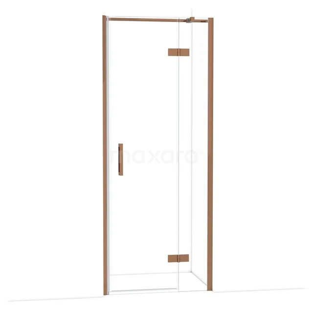 Diamond Shower door | 80 cm Glanzend koper Clear glass Pivot door DDB22352310GKP