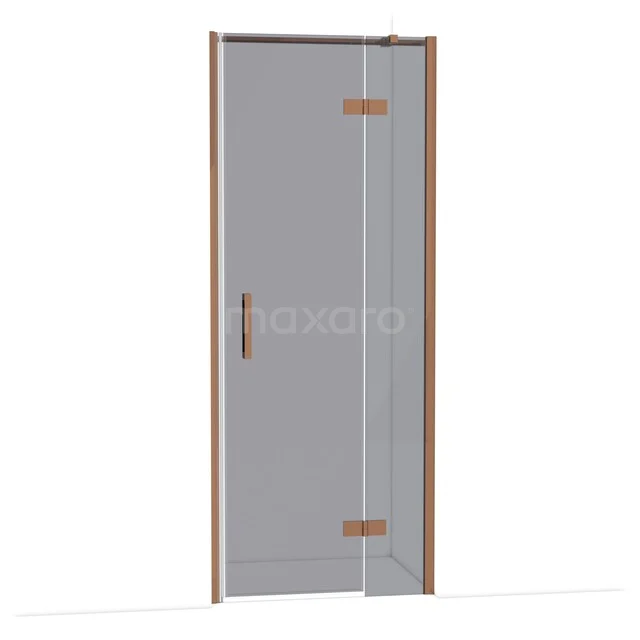 Diamond Shower door | 80 cm Glanzend koper Smoke glass Pivot door DDB22352311GKP
