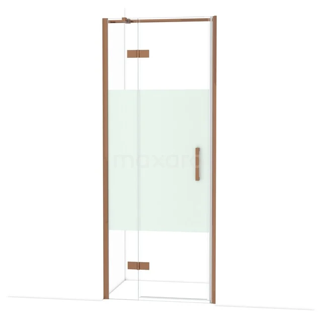 Diamond Douchedeur | 80 cm Glanzend koper Helder met matte strook Draaideur DDB22352313GKP Diamond Douchedeur | 80 cm Glanzend koper Helder met matte strook Draaideur DDB22352313GKP