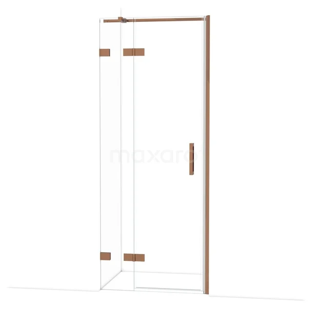 Diamond Douchedeur | 80 cm Glanzend koper Helder glas Draaideur DDB22352320GKP Diamond Douchedeur | 80 cm Glanzend koper Helder glas Draaideur DDB22352320GKP