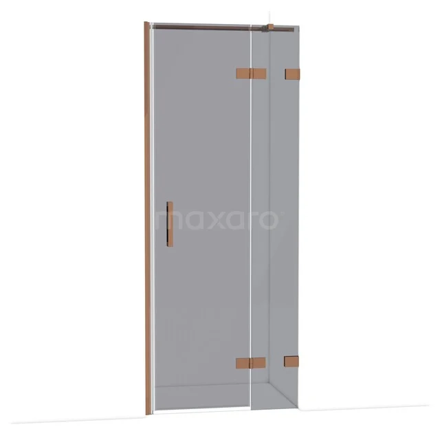 Glasdouchedeur mit matt schwarzem Haltegriff, minimalistisches Design, ideal für moderne Badezimmergestaltung.