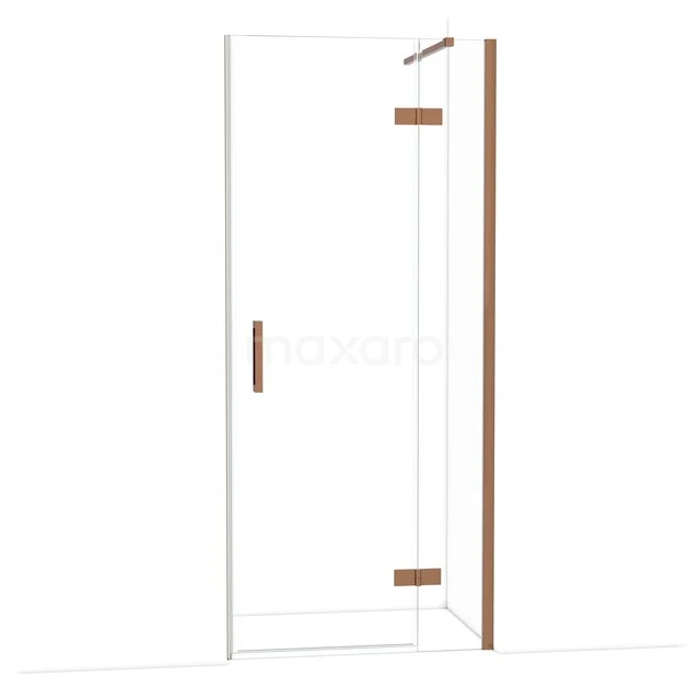 Diamond Shower door | 90 cm Glanzend koper Clear glass Pivot door DDB22361110GKP