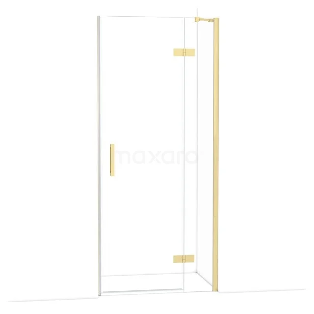 Diamant-Duschtüren DDB22361210GLG Glasene Duschtür mit goldfarbenen Scharnieren und Haltegriff, modernes Design für ein stilvolles Badezimmer.