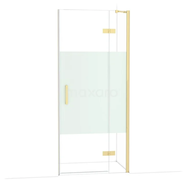 Diamond Douchedeur | 90 cm Glanzend lichtgoud Helder met matte strook Draaideur DDB22361213GLG Diamond Douchedeur | 90 cm Glanzend lichtgoud Helder met matte strook Draaideur DDB22361213GLG