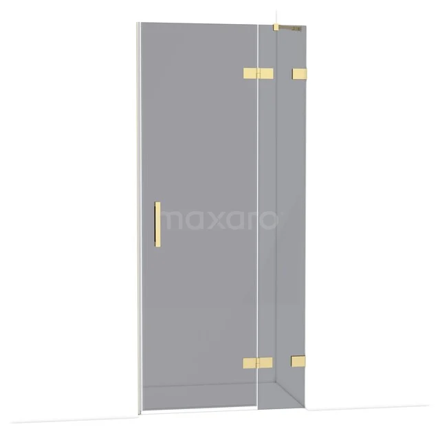 Diamond Shower door | 90 cm Glanzend lichtgoud Smoke glass Pivot door DDB22361221GLG Diamond Shower door | 90 cm Glanzend lichtgoud Smoke glass Pivot door DDB22361221GLG