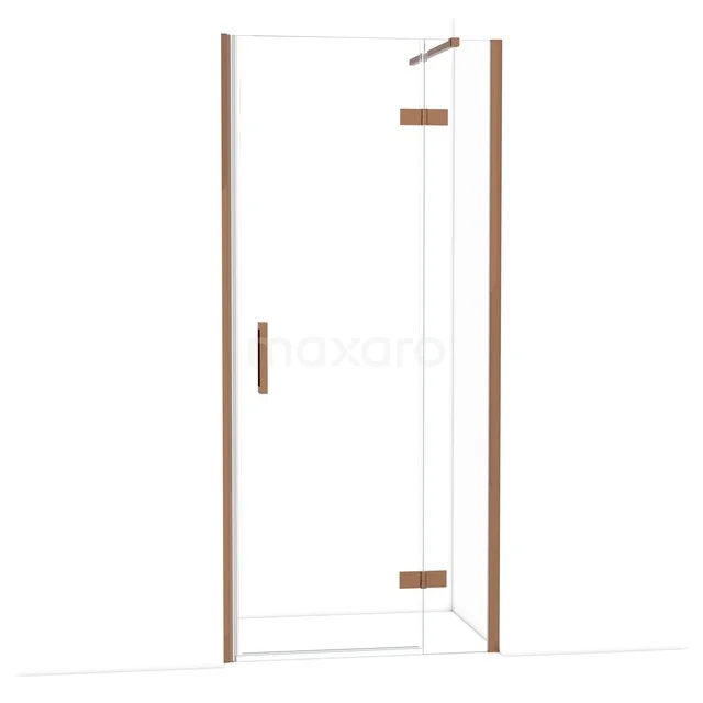 Diamond Duschtür | 90 cm Glänzendes Kupfer Klarglas Drehtür DDB22362110GKP Glasene Duschtür mit Messingakzenten, modernes Design und stabiler Griff, perfekt für ein stilvolles Badezimmer.