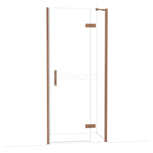 Diamond Douchedeur | 90 cm Glanzend koper Helder glas Draaideur DDB22362210GKP