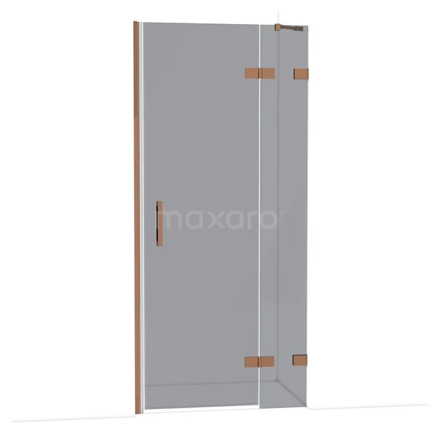 Diamond Shower door | 90 cm Glanzend koper Smoke glass Pivot door DDB22362221GKP