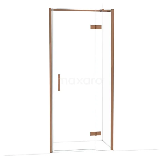 Diamond Shower door | 90 cm Glanzend koper Clear glass Pivot door DDB22362310GKP