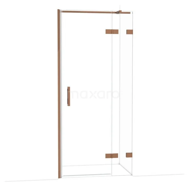 Diamond Douchedeur | 90 cm Glanzend koper Helder glas Draaideur DDB22362320GKP Diamond Douchedeur | 90 cm Glanzend koper Helder glas Draaideur DDB22362320GKP