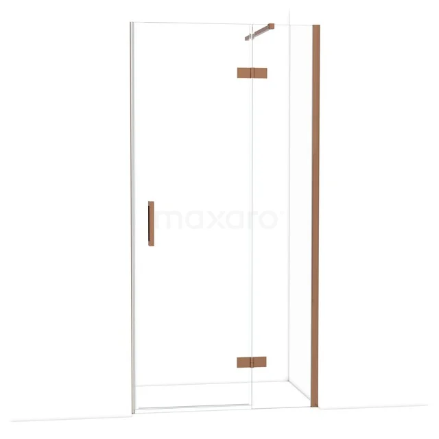 Diamond Shower door | 100 cm Glanzend koper Clear glass Pivot door DDB22461110GKP