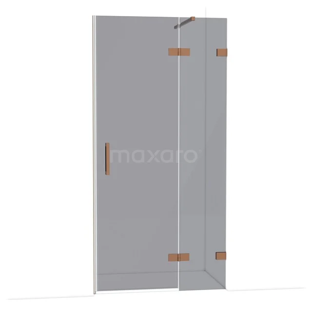 Diamond Douchedeur | 100 cm Glanzend koper Rookglas Draaideur DDB22461121GKP Diamond Douchedeur | 100 cm Glanzend koper Rookglas Draaideur DDB22461121GKP