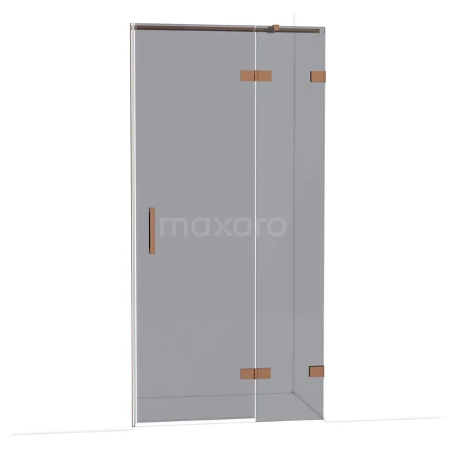 Diamond Douchedeur | 100 cm Glanzend koper Rookglas Draaideur DDB22461321GKP Diamond Douchedeur | 100 cm Glanzend koper Rookglas Draaideur DDB22461321GKP