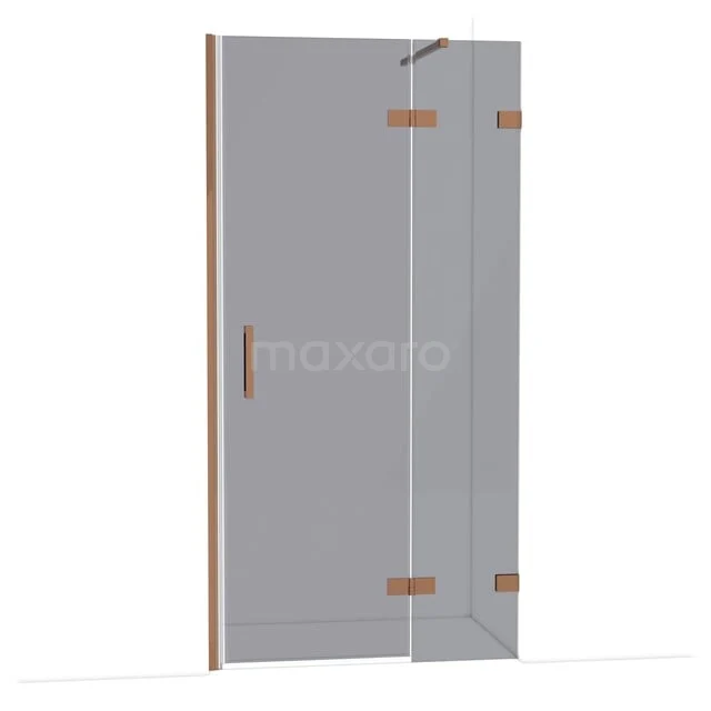 Diamond Shower door | 100 cm Glanzend koper Smoke glass Pivot door DDB22462121GKP