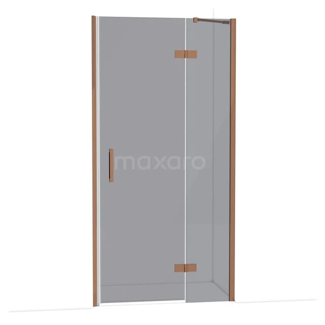 Diamond Douchedeur | 100 cm Glanzend koper Rookglas Draaideur DDB22462211GKP Diamond Douchedeur | 100 cm Glanzend koper Rookglas Draaideur DDB22462211GKP