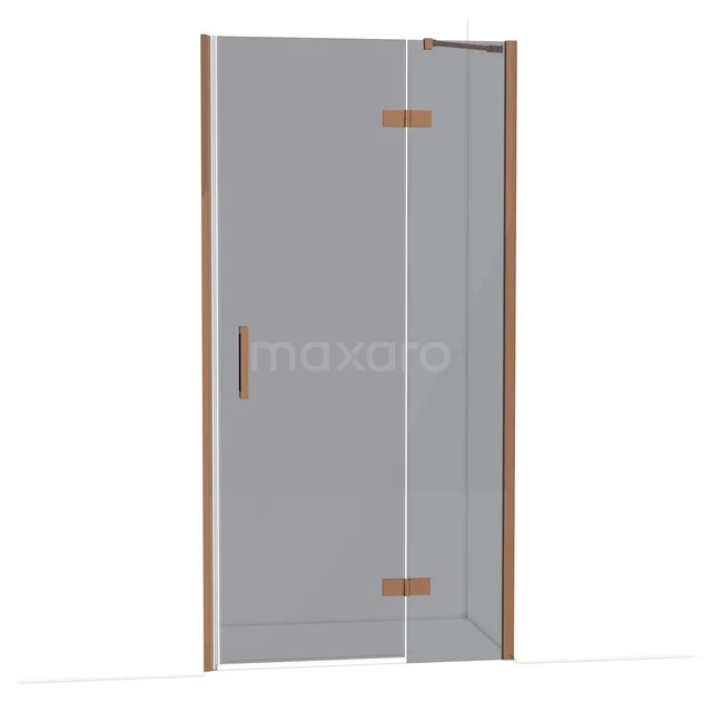 Diamond Shower door | 100 cm Glanzend koper Smoke glass Pivot door DDB22462211GKP