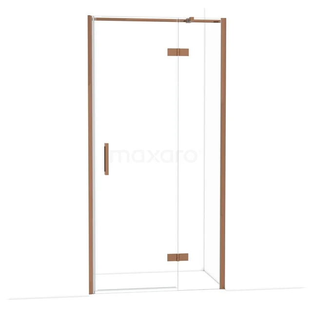 Diamond Douchedeur | 100 cm Glanzend koper Helder glas Draaideur DDB22462310GKP