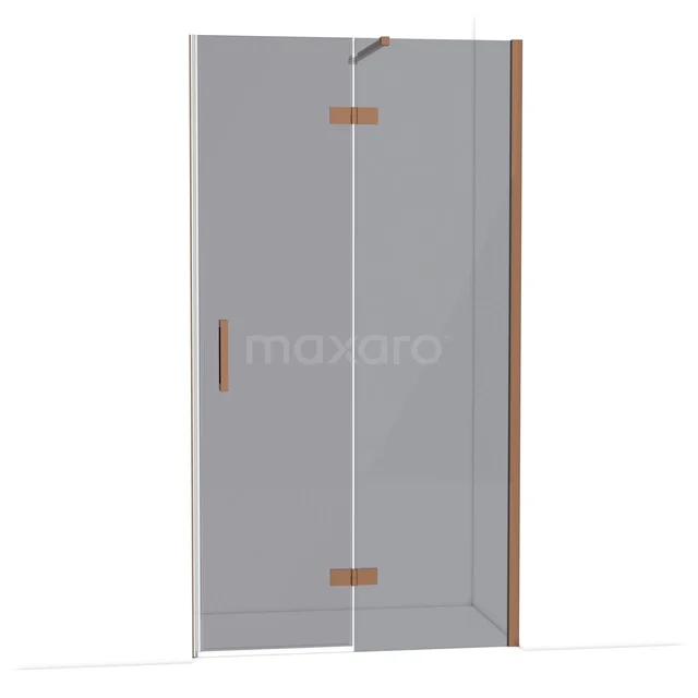 Diamond Douchedeur | 110 cm Glanzend koper Rookglas Draaideur DDB22651111GKP