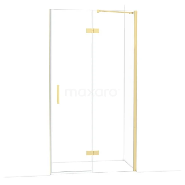 Diamond Douchedeur | 110 cm Glanzend lichtgoud Helder glas Draaideur DDB22651210GLG