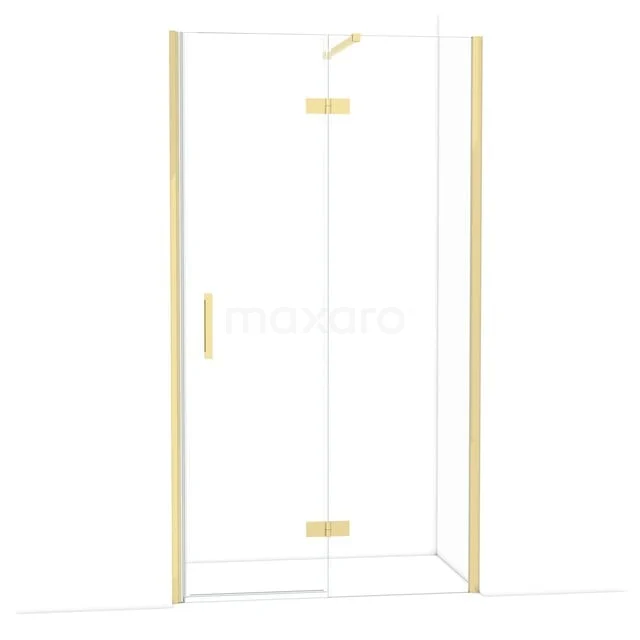 Diamond Douchedeur | 110 cm Glanzend lichtgoud Helder glas Draaideur DDB22652110GLG