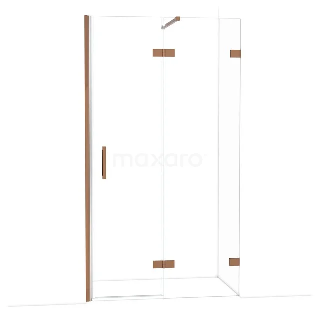 Diamond Douchedeur | 110 cm Glanzend koper Helder glas Draaideur DDB22652120GKP