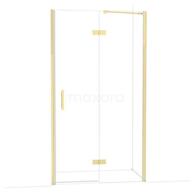 Diamond Shower door | 110 cm Glanzend lichtgoud Clear glass Pivot door DDB22652210GLG