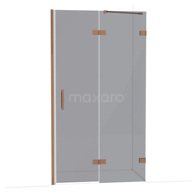 Diamond Shower door | 110 cm Glanzend koper Smoke glass Pivot door DDB22652221GKP Diamond Shower door | 110 cm Glanzend koper Smoke glass Pivot door DDB22652221GKP