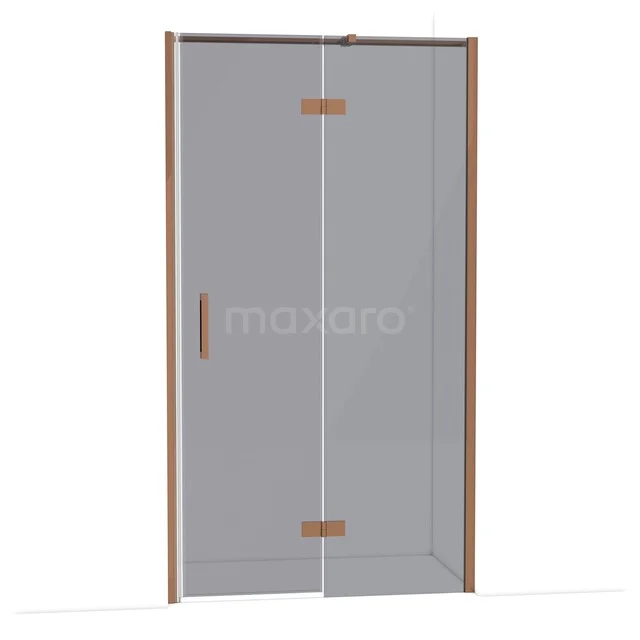 Diamond Douchedeur | 110 cm Glanzend koper Rookglas Draaideur DDB22652311GKP