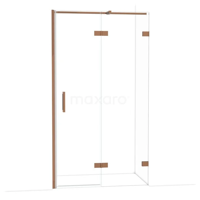 Diamond Shower door | 110 cm Glanzend koper Clear glass Pivot door DDB22652320GKP