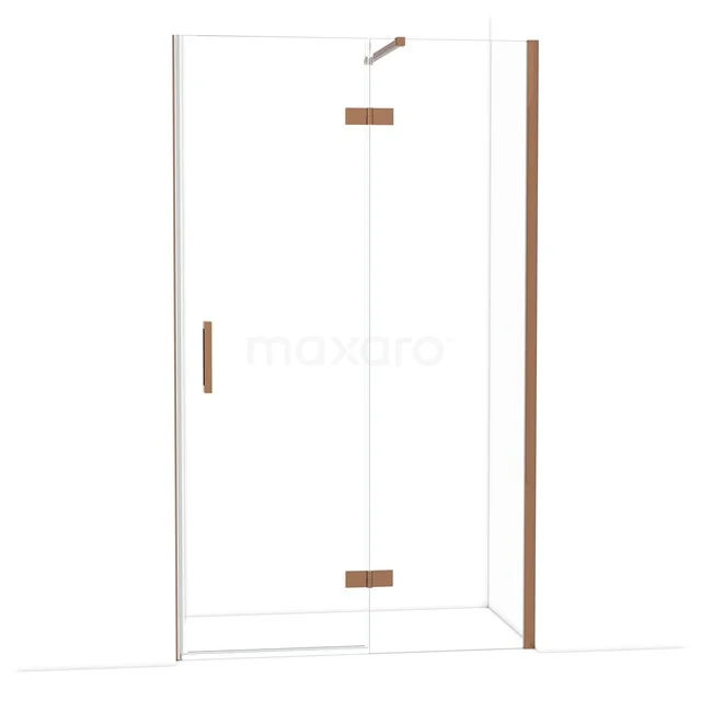 Diamond Douchedeur | 120 cm Glanzend koper Helder glas Draaideur DDB22661110GKP