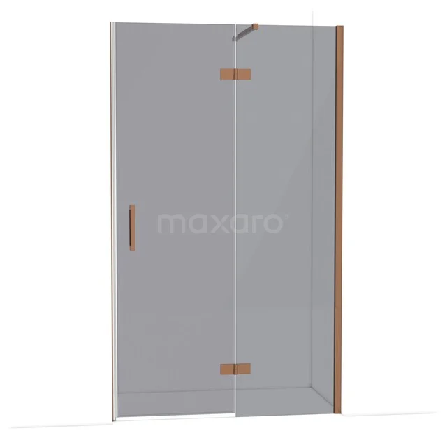 Diamond Shower door | 120 cm Glanzend koper Smoke glass Pivot door DDB22661111GKP Diamond Shower door | 120 cm Glanzend koper Smoke glass Pivot door DDB22661111GKP