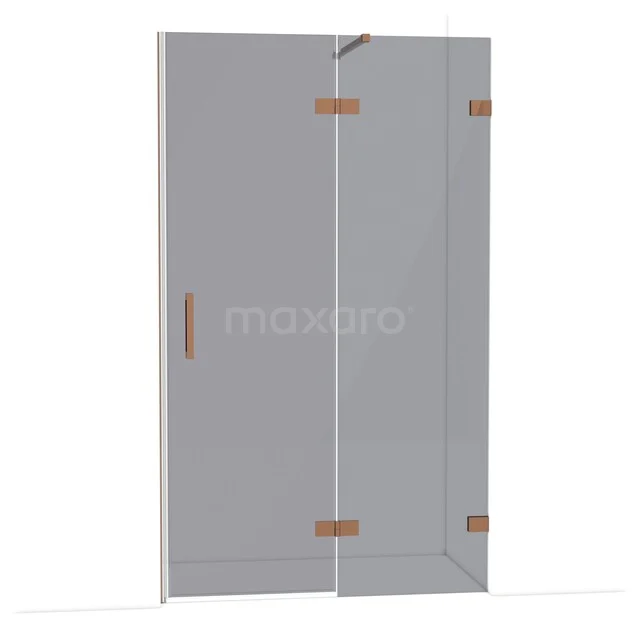 Diamond Shower door | 120 cm Glanzend koper Smoke glass Pivot door DDB22661121GKP Diamond Shower door | 120 cm Glanzend koper Smoke glass Pivot door DDB22661121GKP