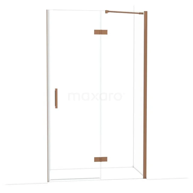 Diamond Douchedeur | 120 cm Glanzend koper Helder glas Draaideur DDB22661210GKP