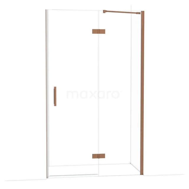 Diamond Shower door | 120 cm Glanzend koper Clear glass Pivot door DDB22661210GKP