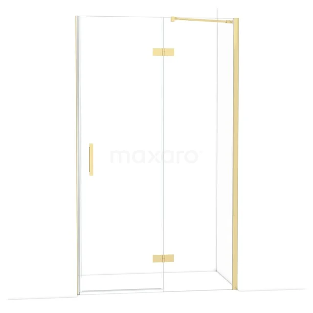 Diamond Shower door | 120 cm Glanzend lichtgoud Clear glass Pivot door DDB22661210GLG