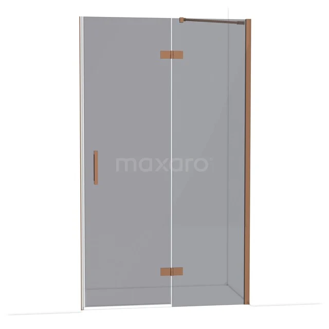 Diamond Douchedeur | 120 cm Glanzend koper Rookglas Draaideur DDB22661211GKP