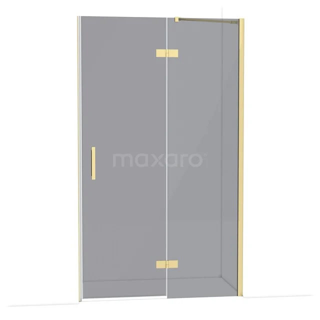 Diamond Douchedeur | 120 cm Glanzend lichtgoud Rookglas Draaideur DDB22661211GLG