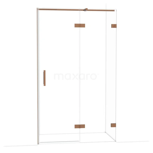 Diamond Douchedeur | 120 cm Glanzend koper Helder glas Draaideur DDB22661320GKP
