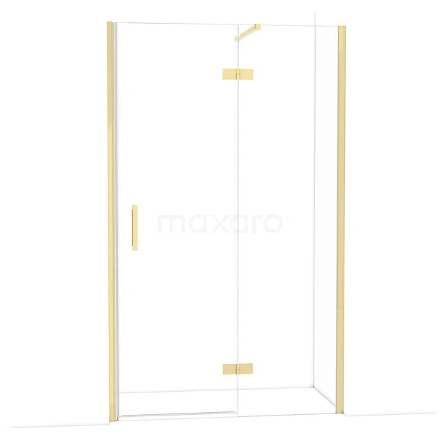 Diamant-Duschtüren DDB22662110GLG Gold Duschwand mit Klarglas, Eckmodell mit Scharnieren und Tür, moderne Badezimmerabtrennung.