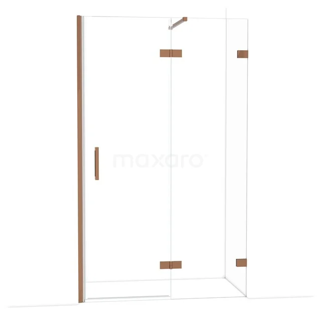 Diamond Douchedeur | 120 cm Glanzend koper Helder glas Draaideur DDB22662120GKP Diamond Douchedeur | 120 cm Glanzend koper Helder glas Draaideur DDB22662120GKP