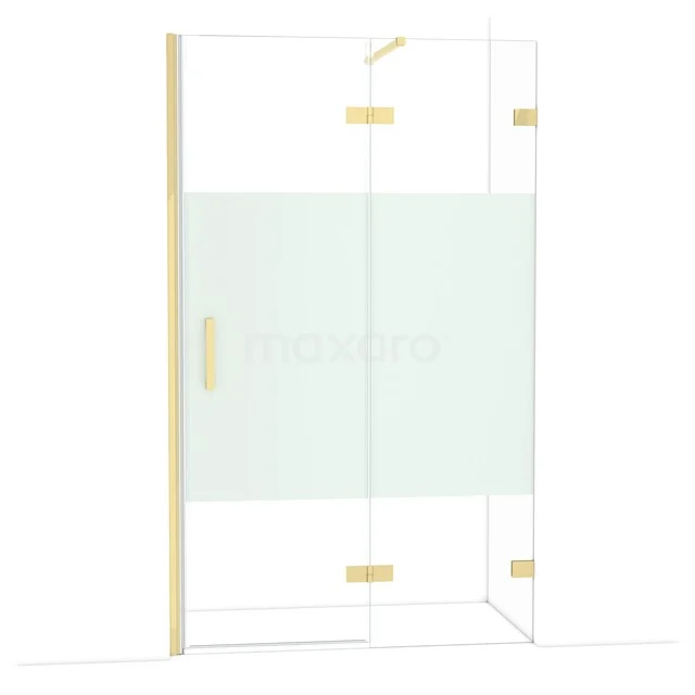 Diamant-Duschtüren DDB22662123GLG GlasduschTür mit mattem Glaspaneel, goldenen Befestigungen und Haltegriff, ideal für einen modernen Badezimmerstil.